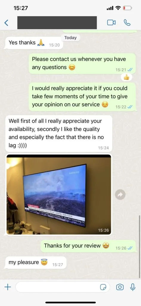 Rexotv WhatsApp Customer Support Chat Interaction Screenshot 2